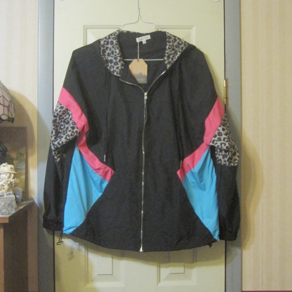 MainStrip Windbreaker Jacket with Animal Print Size 1X